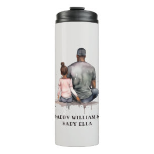Personalised Black Father and Daughter (5) Thermal Tumbler