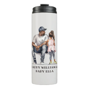 Personalised Black Father and Daughter (6) Thermal Tumbler