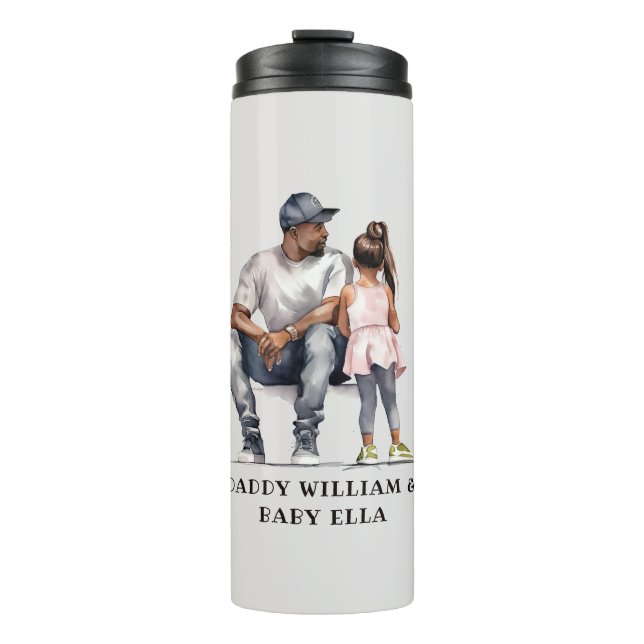 Personalised Black Father and Daughter (6) Thermal Tumbler (Front)