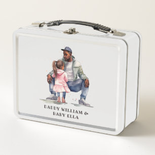 Personalised Black Father and Daughter (7) Metal Lunch Box