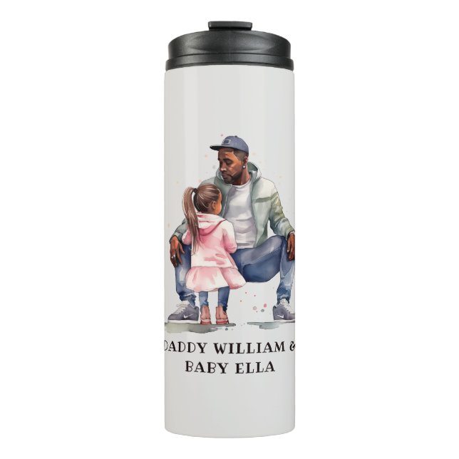 Personalised Black Father and Daughter (7) Thermal Tumbler (Front)