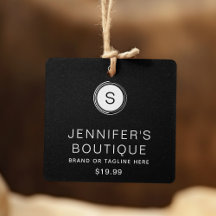 Personalised Black Faux Glitter Boutique Branding