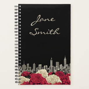 Personalised Black Floral Family Planner