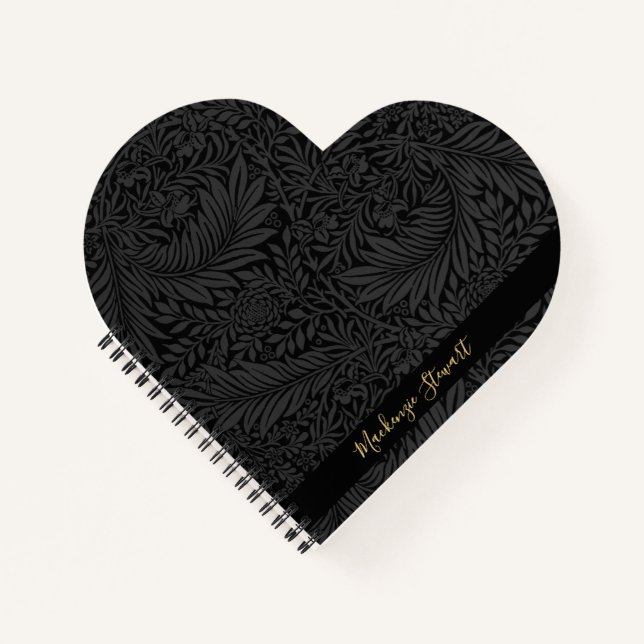 Personalised Black Floral Pattern Notebook (Front)