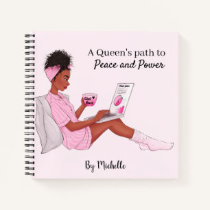 Personalised Black Girl Notebook, Custom Journal