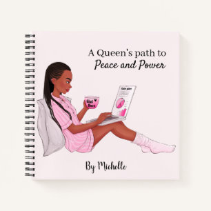 Personalised Black Girl Notebook, Custom Journal