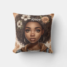 Personalised Black girl Pillow