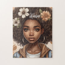 Personalised Black girl Puzzle