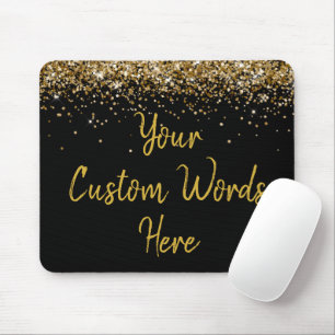 Personalised Black Gold Boss Birthday Gift for her Mouse Pad