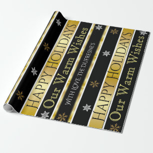 Personalised Black & Gold Christmas Wrapping Paper