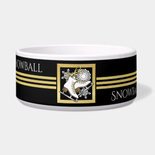 Personalised Black Gold Glitter Ice Skating Pet