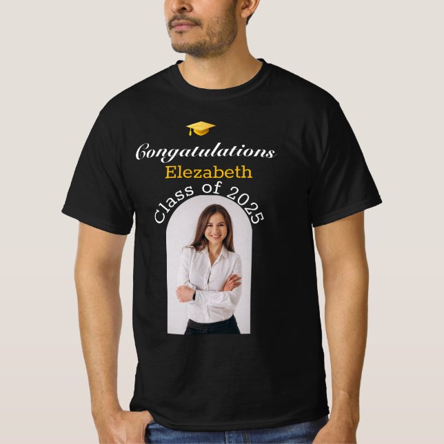 personalised  Black Gold graduation shirts (Front)