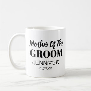 Personalised black gold heart mother of the groom coffee mug