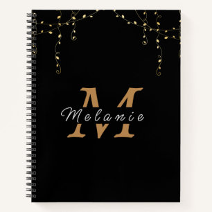 Personalised Black & Gold Initial Notebook