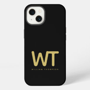 Personalised Black Gold Initials Logo iPhone 13 Case