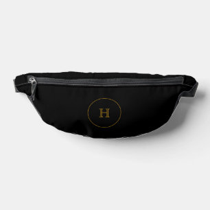 Personalised Black Gold Monogram Waist Crossbody Bum Bags