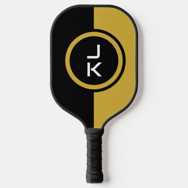 Personalised Black Gold Pickleball Paddle (Front)