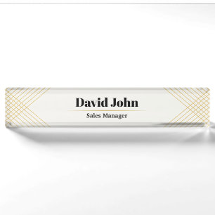 Personalised black & gold simple nameplate