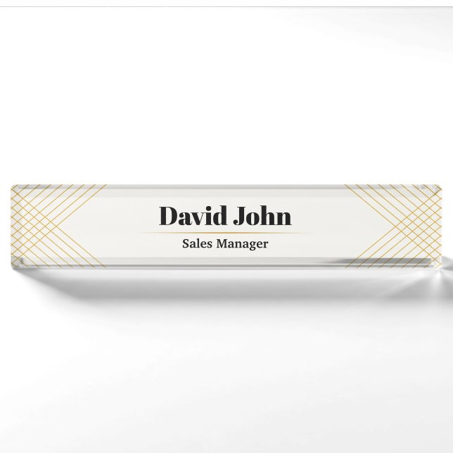 Personalised black & gold simple nameplate (Front)