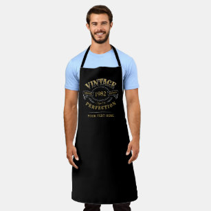 Personalised Black Gold Vintage Aged To Perfection Apron