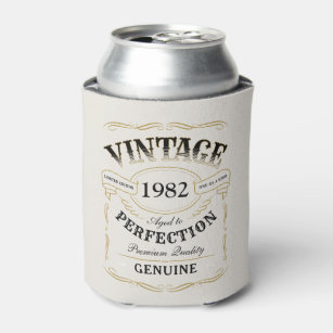 Personalised Black Gold Vintage Aged To Perfection Can Cooler