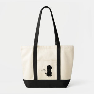 Personalised Black Goldendoodle Dog Design Tote Bag