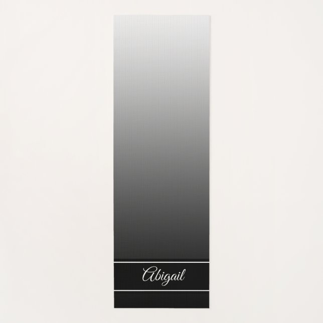 Personalised Black Gradient Mandala Zen Yoga Mat (Front)