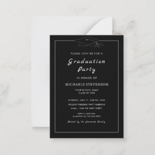 Personalised Black Graduation Party Invitation Cap