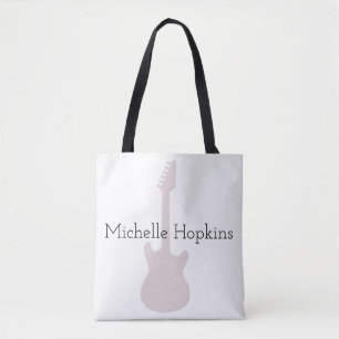 personalised black graphic musical note tote bag
