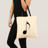 Personalised Black Graphic Musical Note Tote Bag (Front (Product))