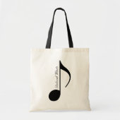 Personalised Black Graphic Musical Note Tote Bag (Front)