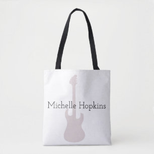 personalised black graphic musical note tote bag
