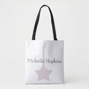 personalised black graphic musical note tote bag