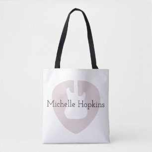 personalised black graphic musical note tote bag