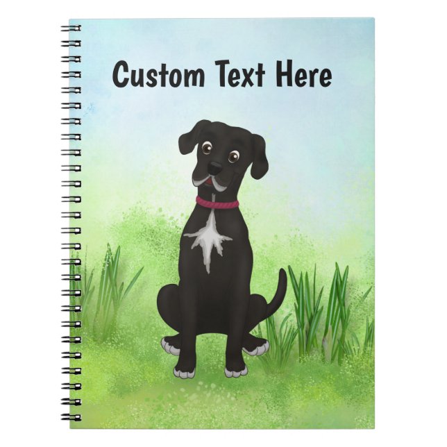 Personalised Black Great Dane Notebook (Front)