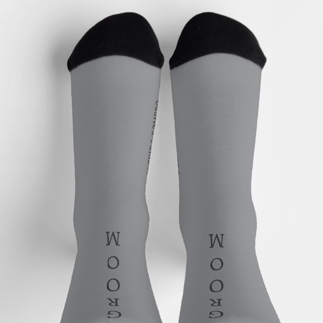 Personalised Black & Grey GROOM Wedding Socks (Top)