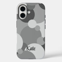 Personalised black-grey molecules iPhone case