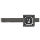 Personalised black gunmetal tie bar gift for men