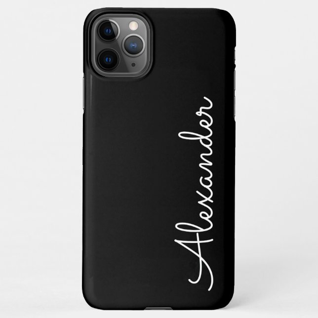 Personalised Black Handwritten Name BUDGET Tough iPhone Case (Back)