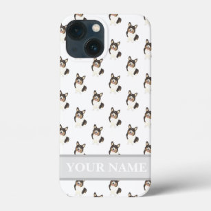 Personalised Black Headed Tricolor Corgi Dog iPhone 13 Mini Case