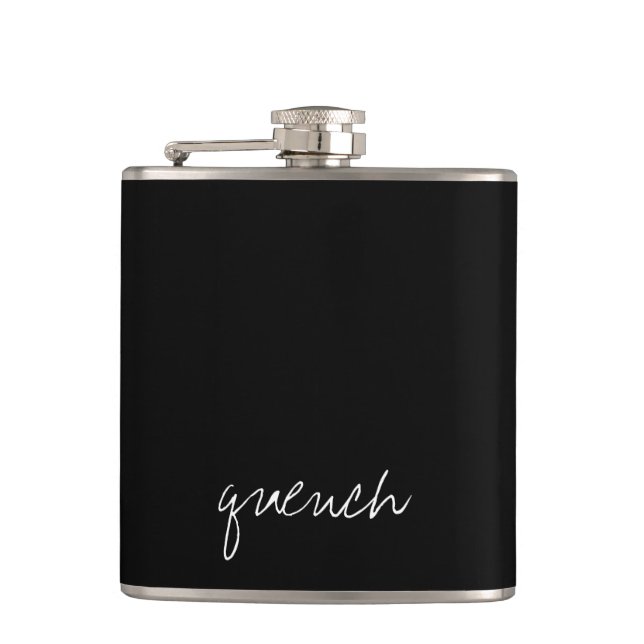 Personalised Black Hip Flask (Front)