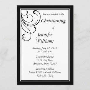 Personalised Black Invitation or Announcement