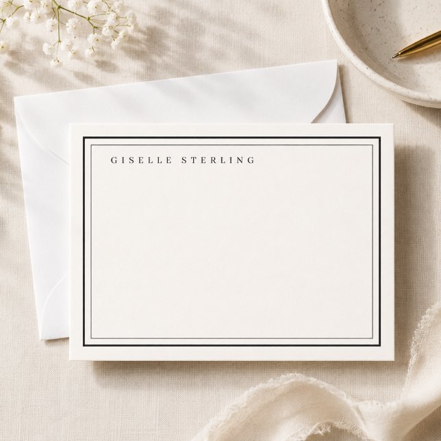 Personalised Black Ivory Double Border Card (Creator Uploaded)