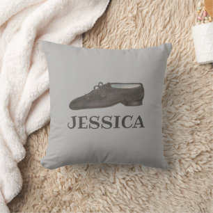 Personalised Black Jazz Dance Shoe Choreographer Cushion