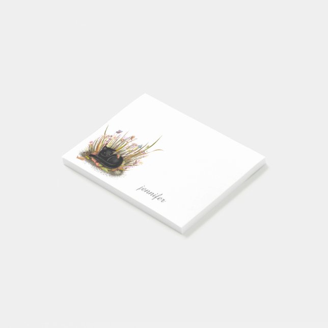 Personalised Black Kitten Post-it® Notes (Angled)