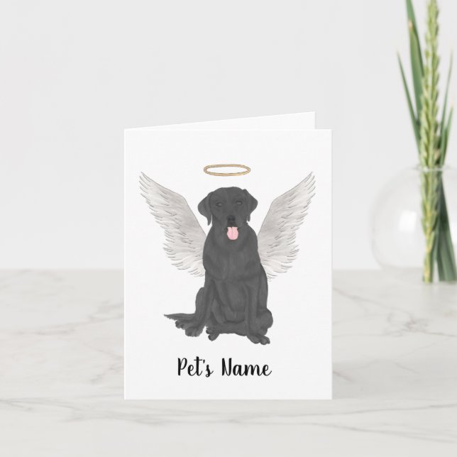 Personalised Black Lab Bereavement Card (Front)
