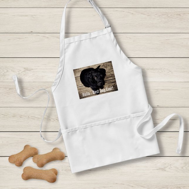 Personalised Black Lab Dog Photo and Dog Name Standard Apron (Creator Uploaded)