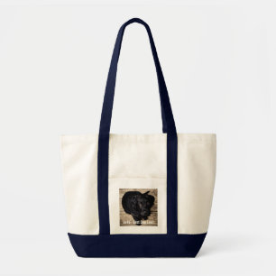 Personalised Black Lab Dog Photo and Dog Name Tote Bag