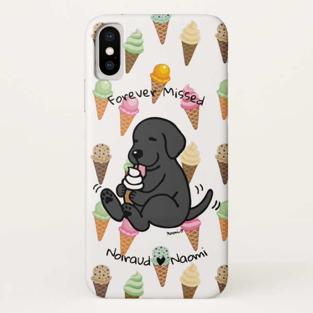 Personalised Black Lab Licking Ice Cream Cartoon  Case-Mate iPhone Case (Back)