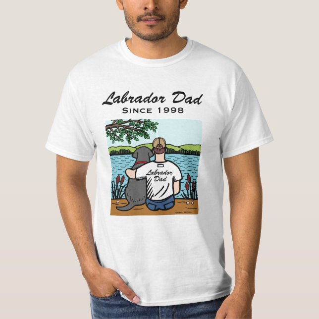 Personalised Black Labrador and Dad 2 T-Shirt (Front)